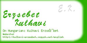 erzsebet kulhavi business card